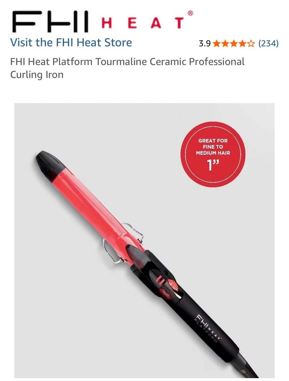 FHI Heat Platform Bounce 1-Inch Tourmaline Ceramic Professional Curling Iron